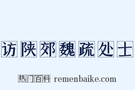 访陕郊魏疏处士是什么意思的图片